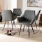 Baxton Studio Astrid Grey Upholstered and Black Metal 4-Piece Dining Chair Set 171-10794 - alternate 2